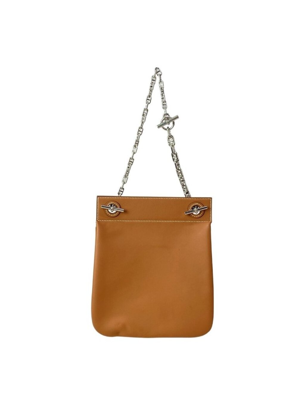 Hermes Shoulder Bag Poche Cricketis Gold Silver